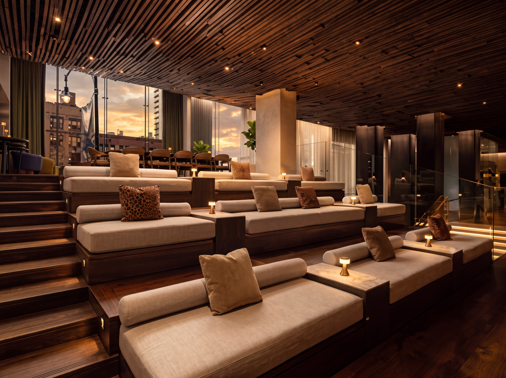 Upscaled and enhanced hospitality lounge image