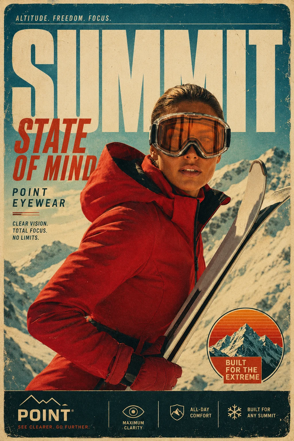 Retro POINT eyewear campaign poster