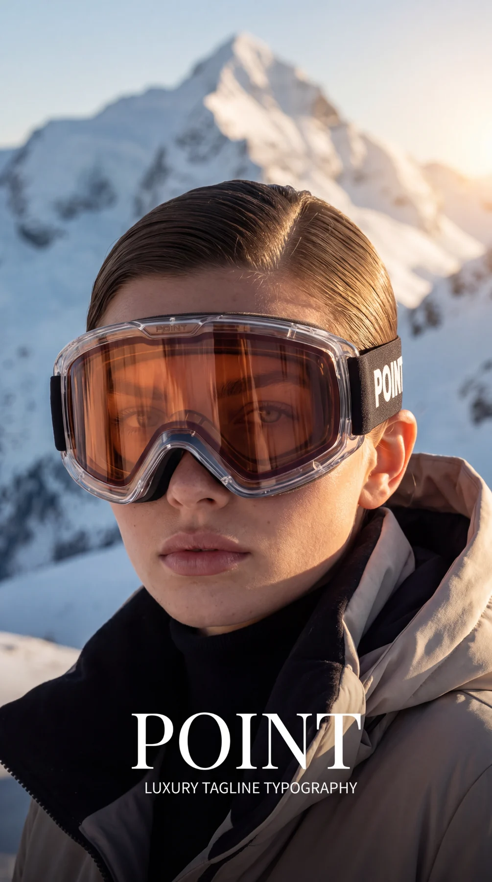 POINT eyewear luxury mountain campaign portrait